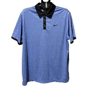 Nike Golf Dri Fit Mens XL Tour Performance Heather Blue Golf Polo Stretch Wickin